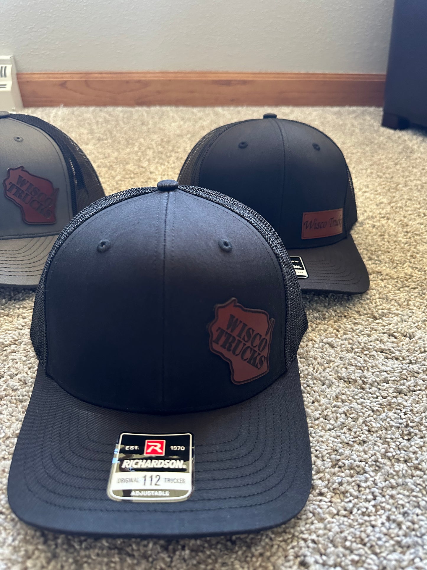 Leather Patch Hats - Rectangle Wisco Trucks Patch