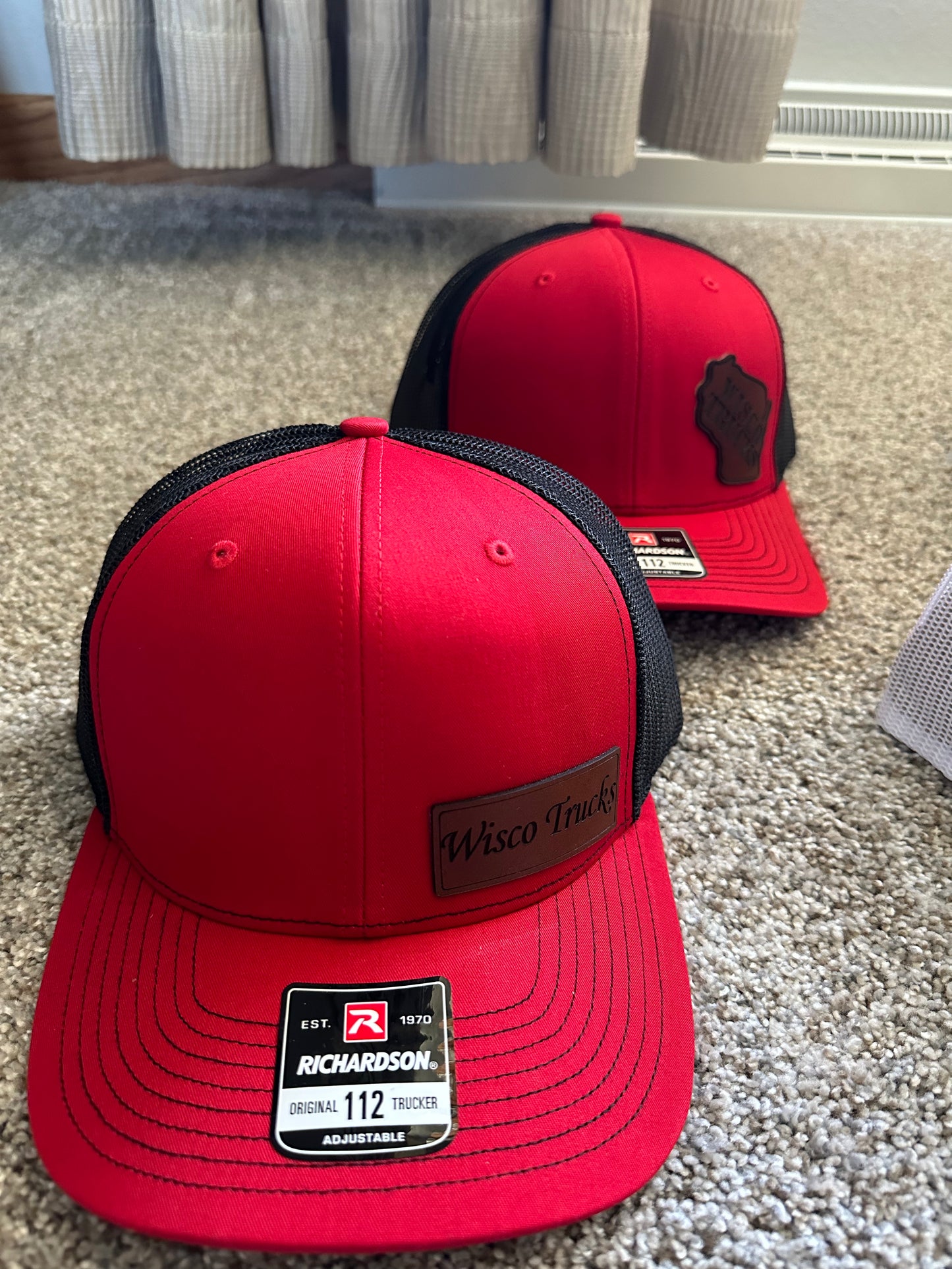 Leather Patch Hats - Wisco Trucks State Logo