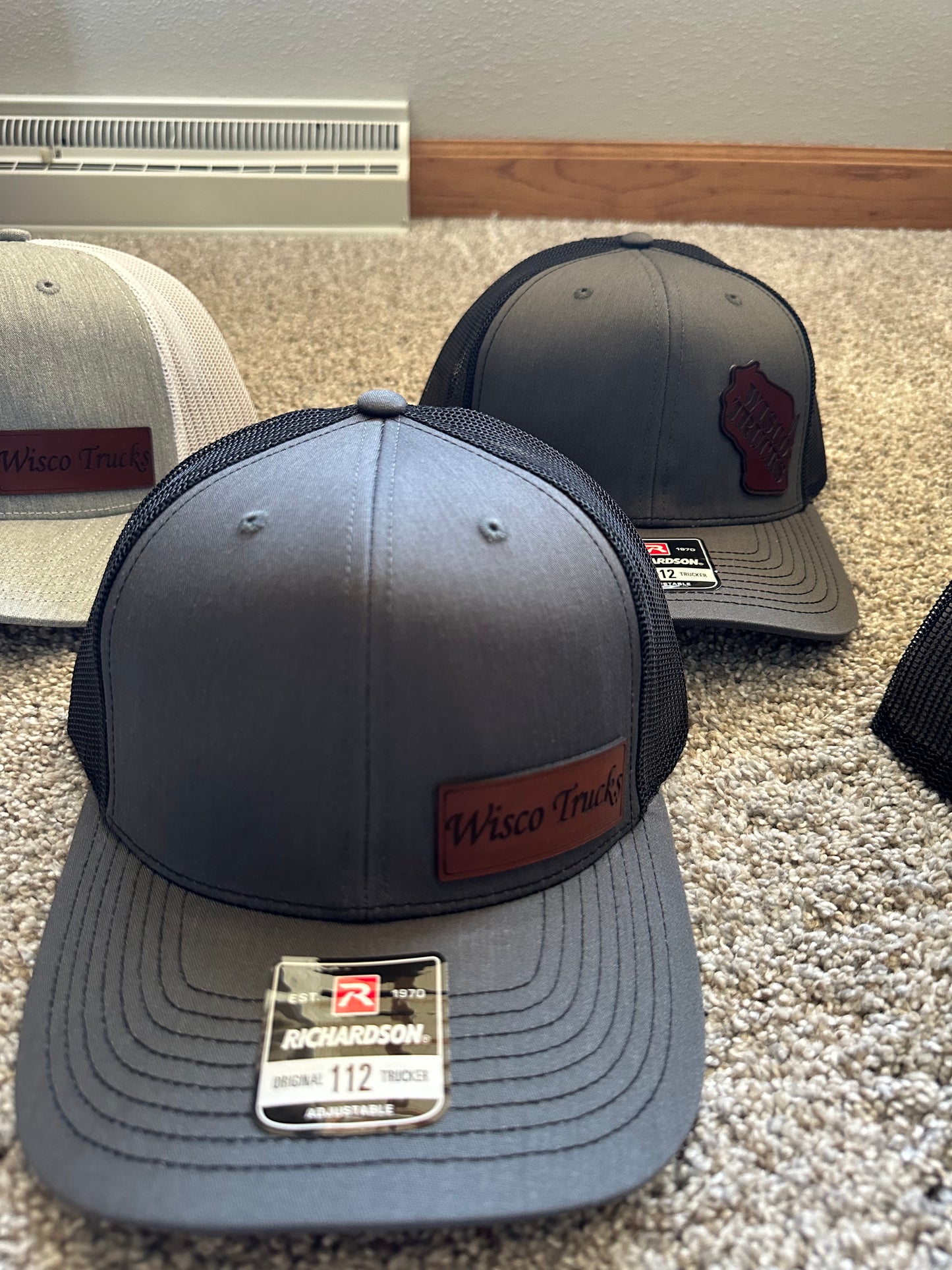 Leather Patch Hats - Wisco Trucks State Logo